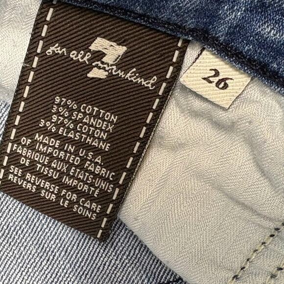 7 For All Mankind VTG Y2K Lexie Jeans Low Rise Bootcut Distressed Size 26P - Picture 6 of 13